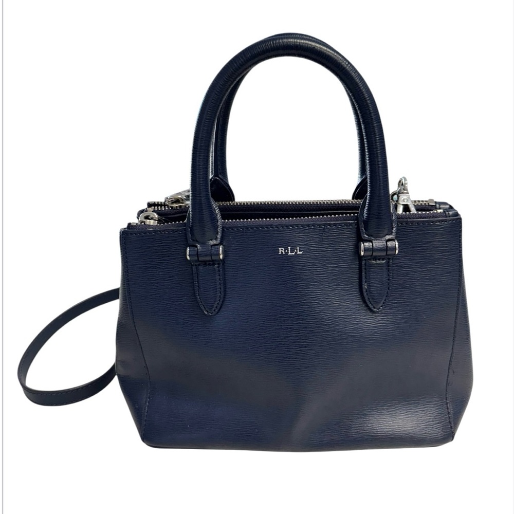 Ralph Lauren Newberry Mini Double Zip Satchel 
Navy